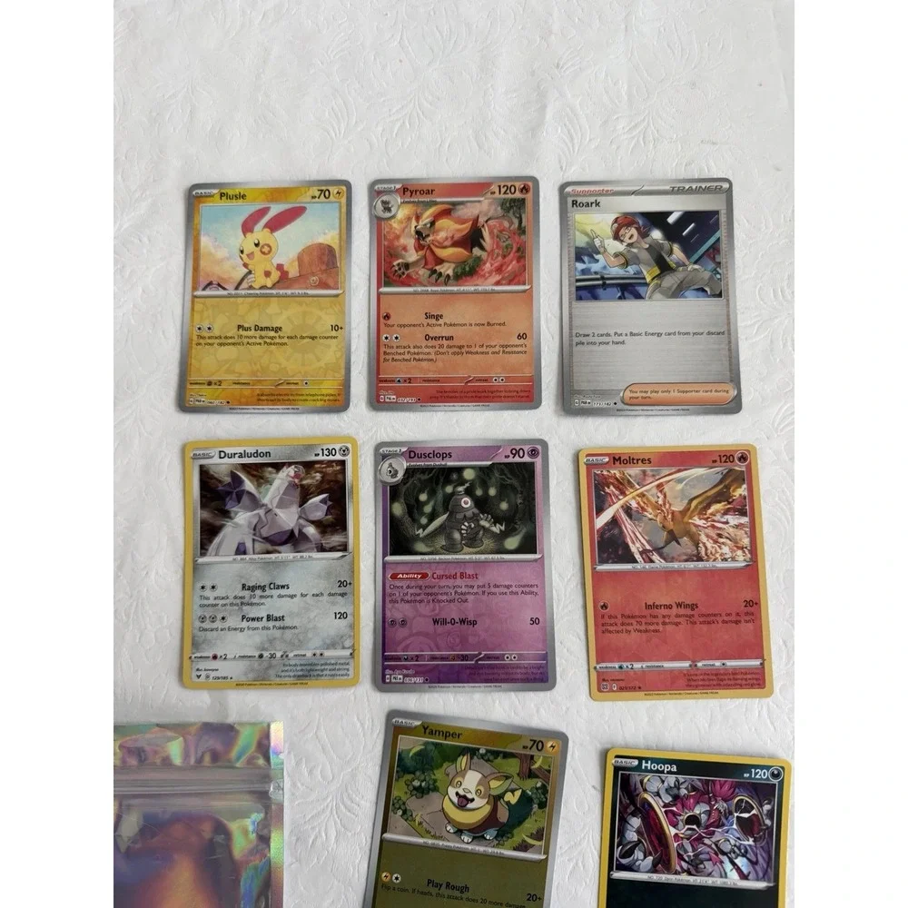 Pokemon Card Lot Plusle Moltres Hoopa Reverse Holo Rare Trainer Bundle EUC